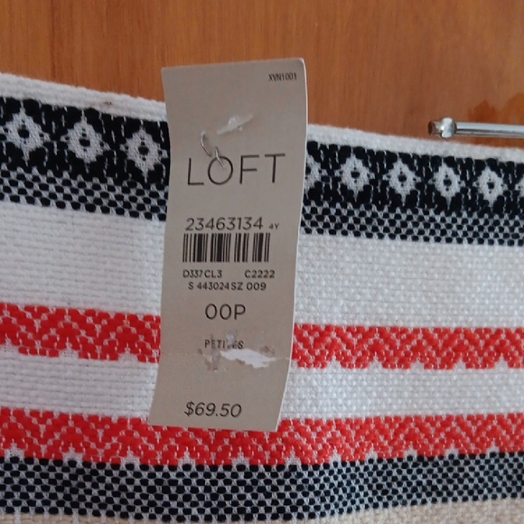 LOFT Red and White Mini Pencil Skirt - Picture 2 of 5